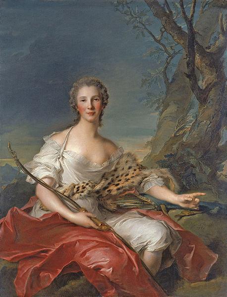 Jean Marc Nattier Portrait of Madame Bouret as Diana Norge oil painting art